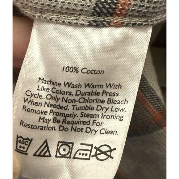 Eddie Bauer Men XXL‎ 2XL Grey White Long Sleeve Plaid Button Down Flannel Shirt - Picture 5 of 6